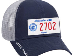 Massachusetts State Police - License Plate Trucker Cap - Vintage Seal