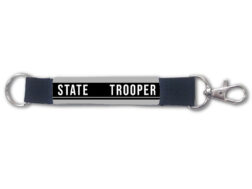 North Carolina Highway Patrol State Trooper Keychain Lanyard - Black on Silver