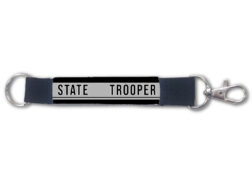 North Carolina Highway Patrol State Trooper Keychain Lanyard - Silver on Black