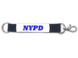 New York City Police NYPD Keychain Lanyard - Blue on White